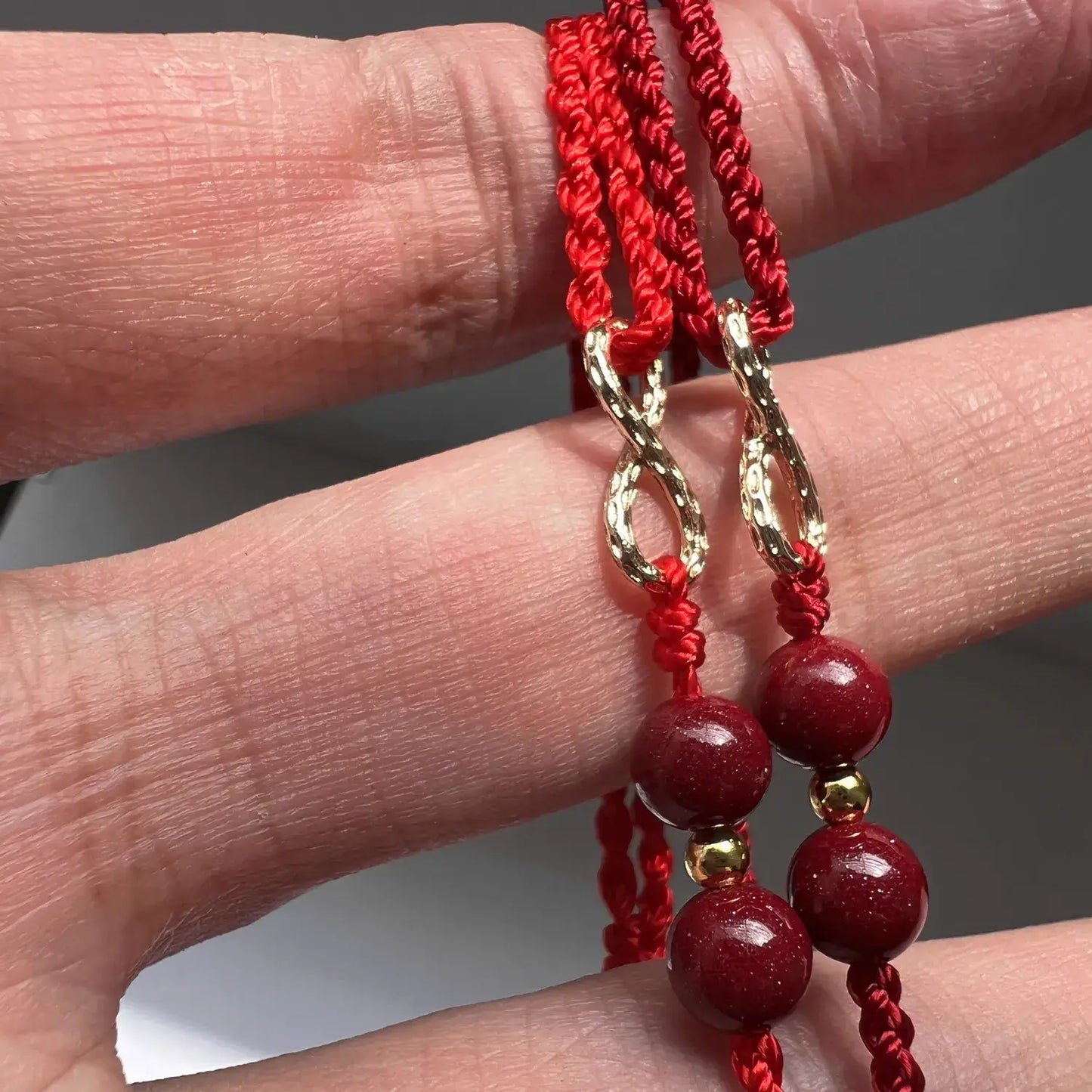 Cinnabar Infinity Knot Protection Bracelet