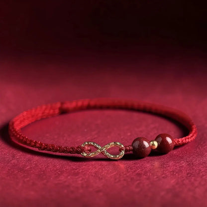 Cinnabar Infinity Knot Protection Bracelet