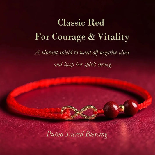 Cinnabar Infinity Knot Protection Bracelet