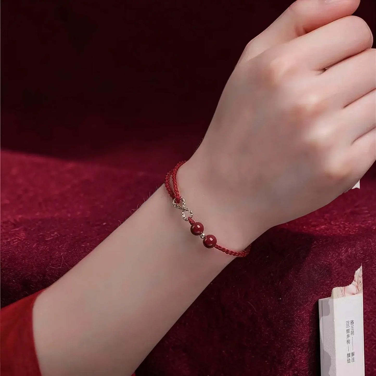 Cinnabar Infinity Knot Protection Bracelet