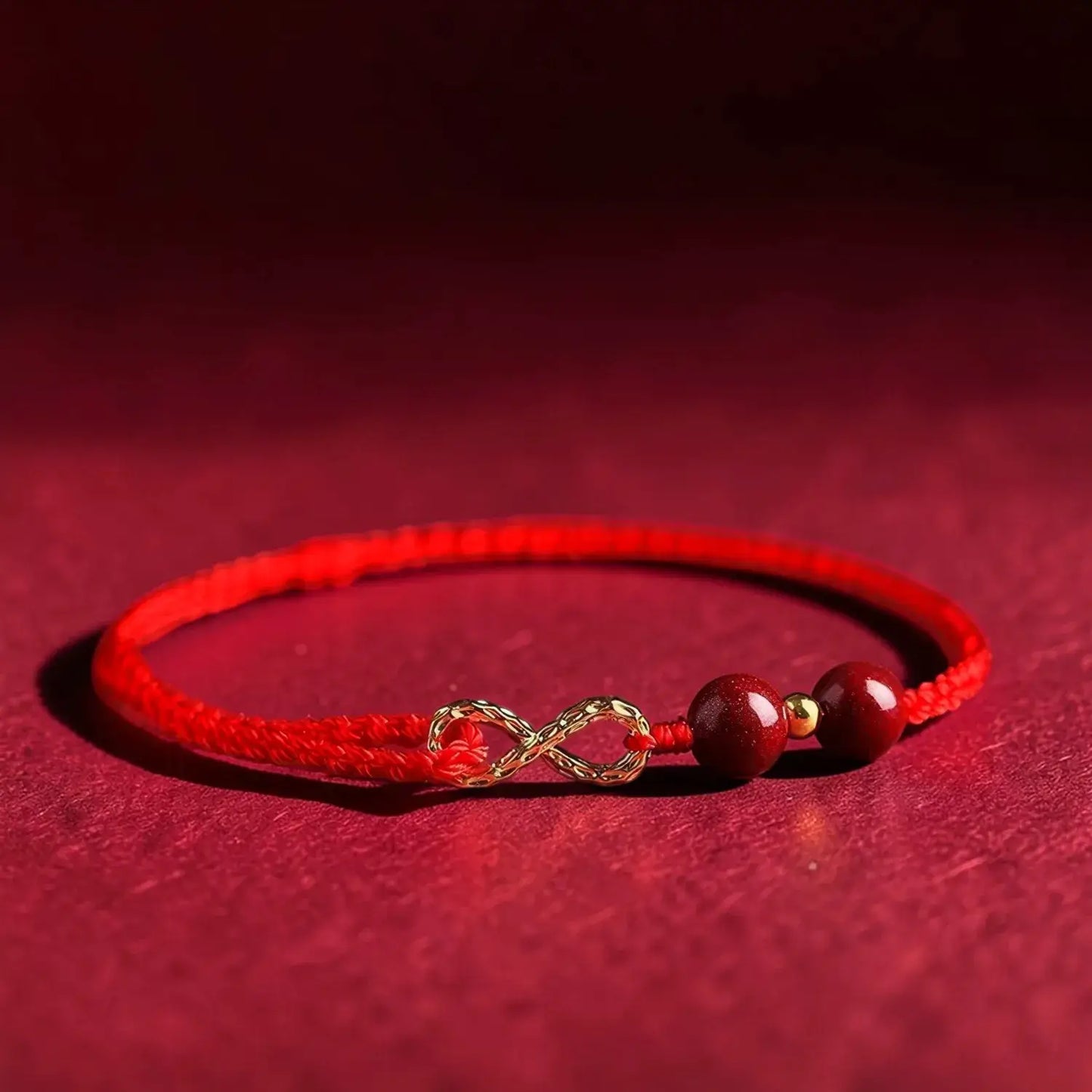Cinnabar Infinity Knot Protection Bracelet