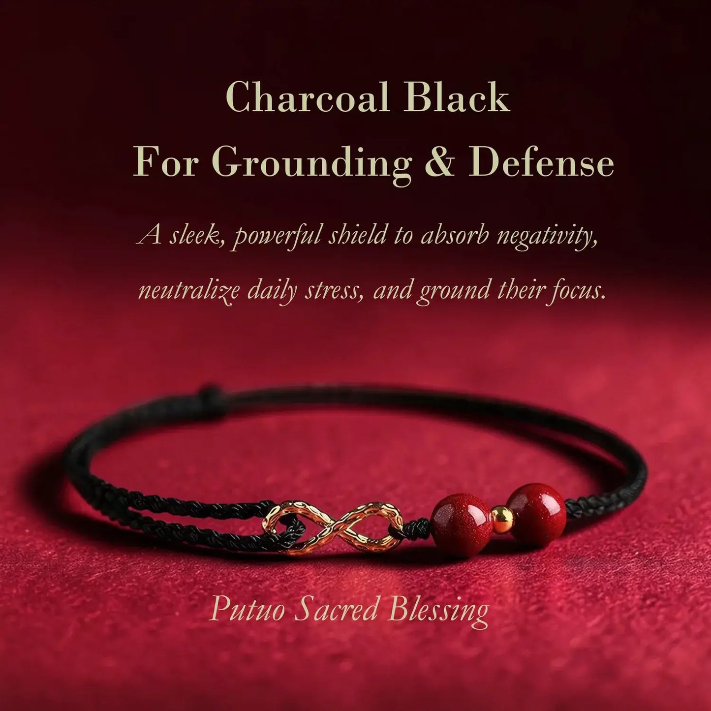 Cinnabar Infinity Knot Protection Bracelet