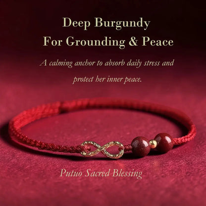Cinnabar Infinity Knot Protection Bracelet