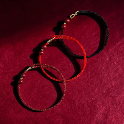 Cinnabar Infinity Knot Protection Bracelet