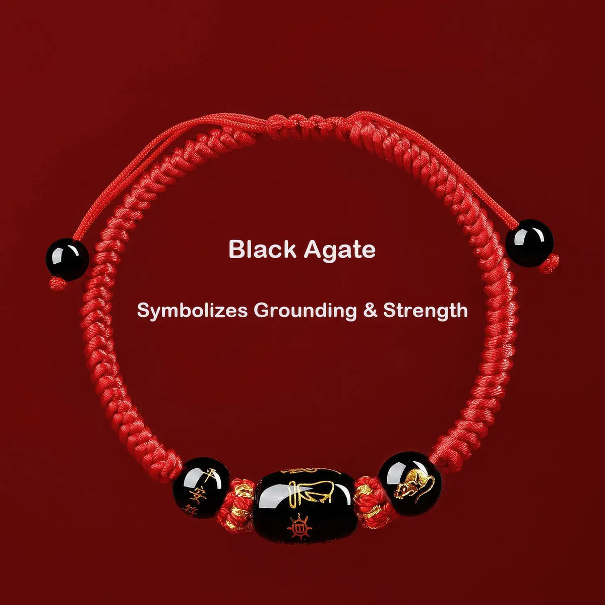2027 Tai Sui Zodiac Bracelet | Red & Black Agate – ArtChineseDesign