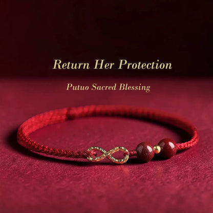 Cinnabar Infinity Knot Protection Bracelet