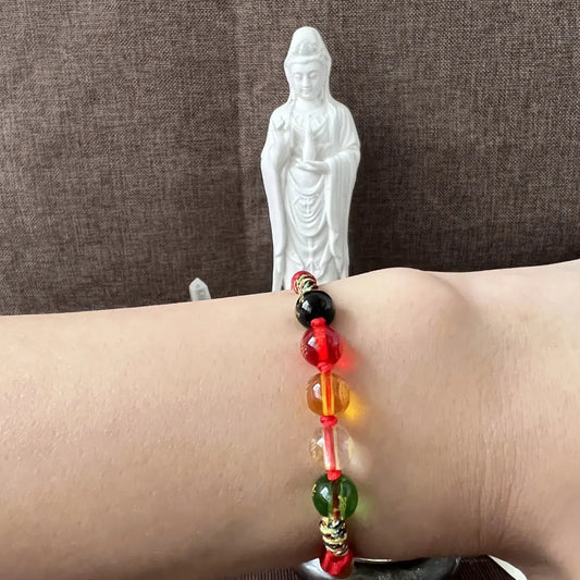 Five Elements Red String Crystal Bracelet