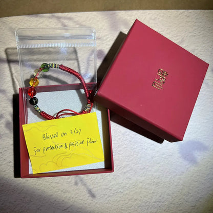 Five Elements Red String Crystal Bracelet