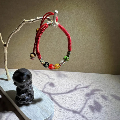 Five Elements Red String Crystal Bracelet