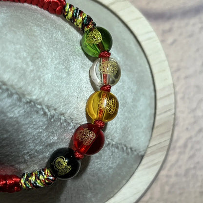 Five Elements Red String Crystal Bracelet