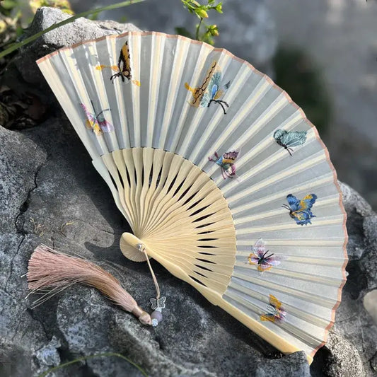 Double-Sided Suzhou Silk Embroidery Fan, 20cm Handmade Asia