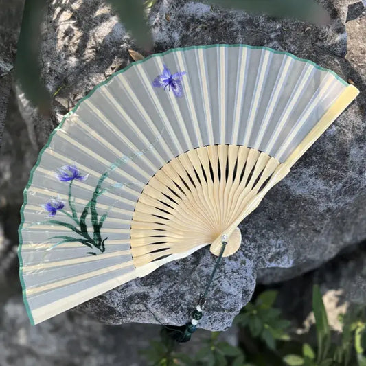 Double-Sided Suzhou Silk Embroidery Fan, 20cm Handmade Asia