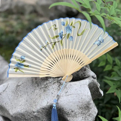 Double-Sided Suzhou Silk Embroidery Fan, 20cm Handmade Asia
