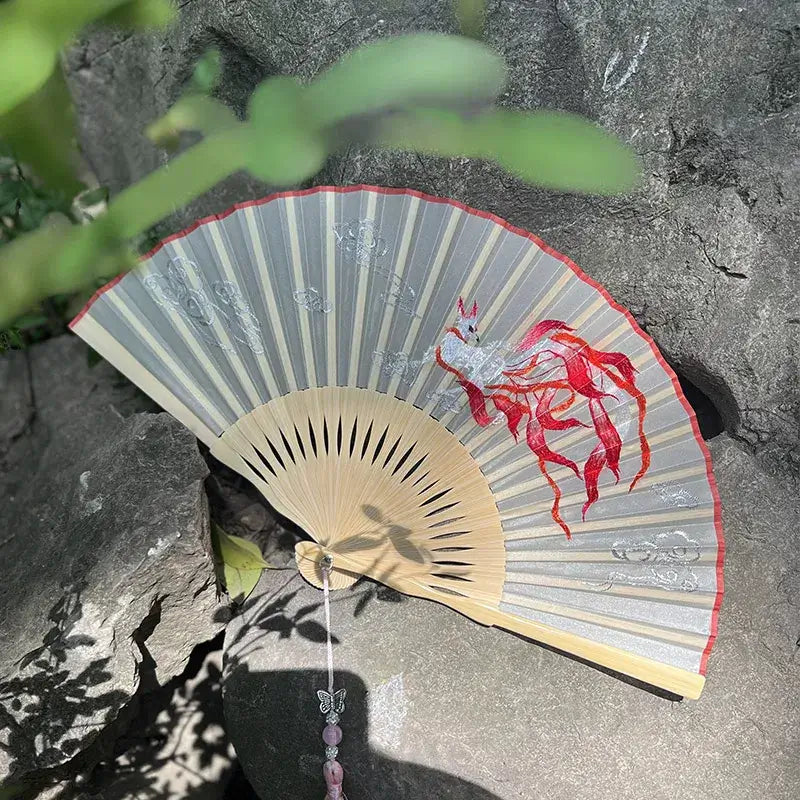 Double-Sided Suzhou Silk Embroidery Fan, 20cm Handmade Asia
