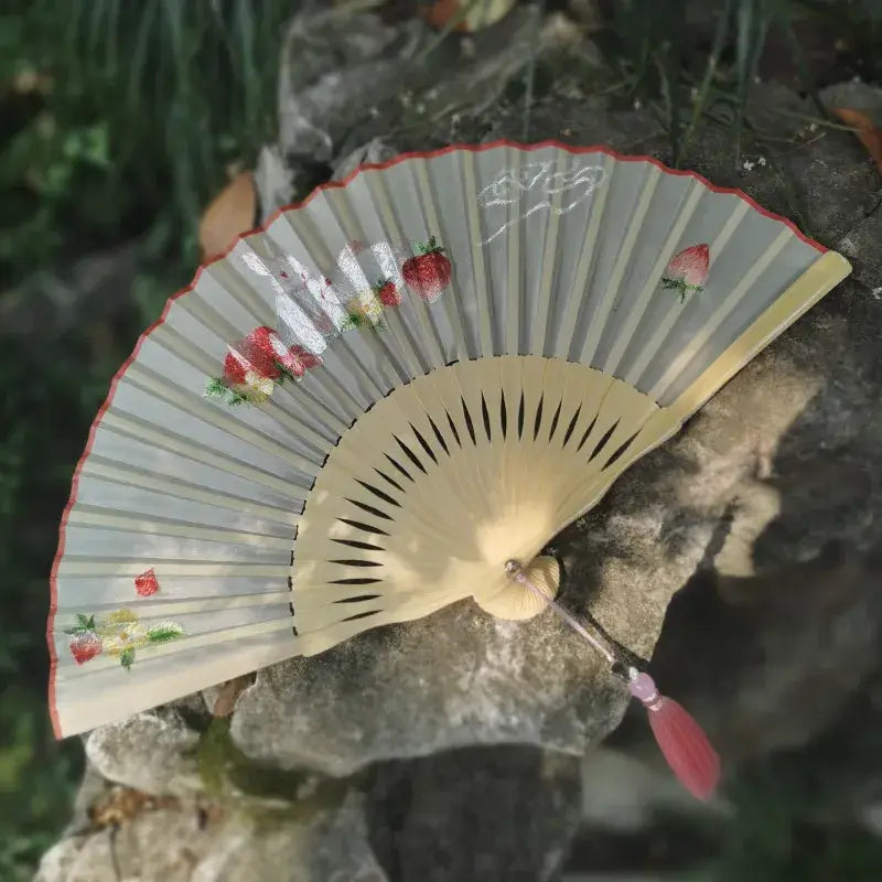 Double-Sided Suzhou Silk Embroidery Fan, 20cm Handmade Asia