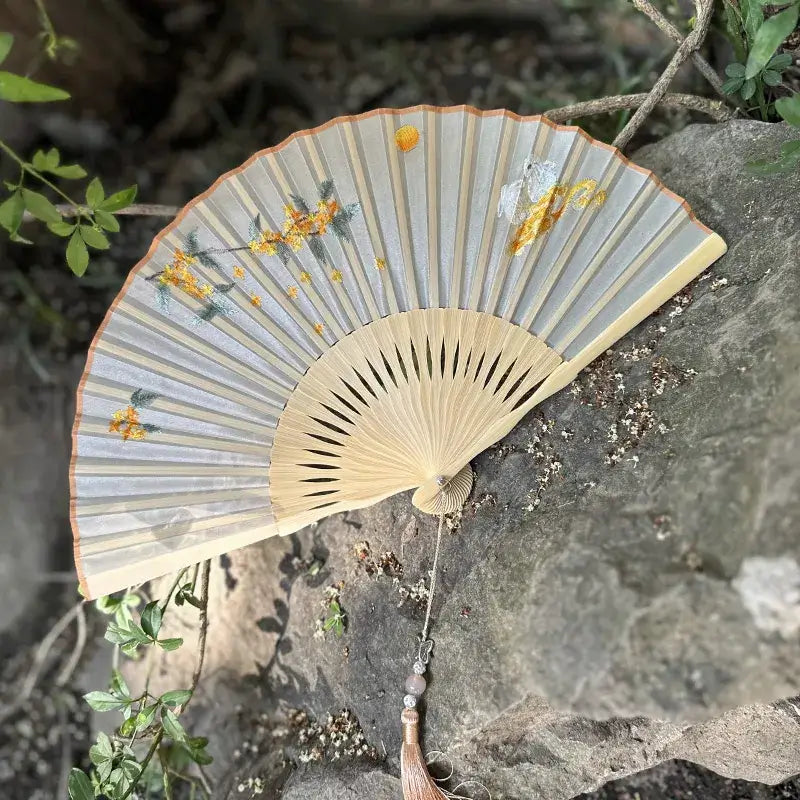 Double-Sided Suzhou Silk Embroidery Fan, 20cm Handmade Asia