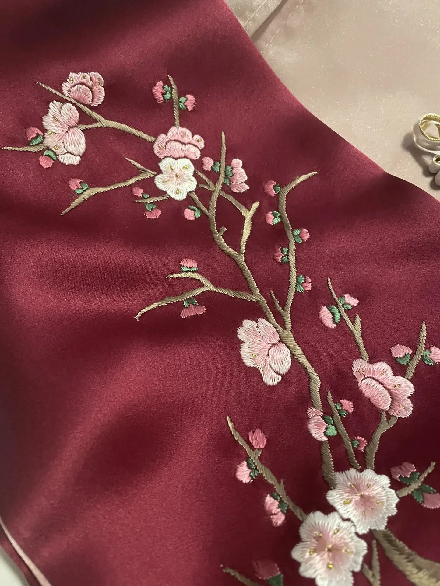 Suzhou Silk Embroidery Scarf - 100% Mulberry Silk Shawl - 35*155cm