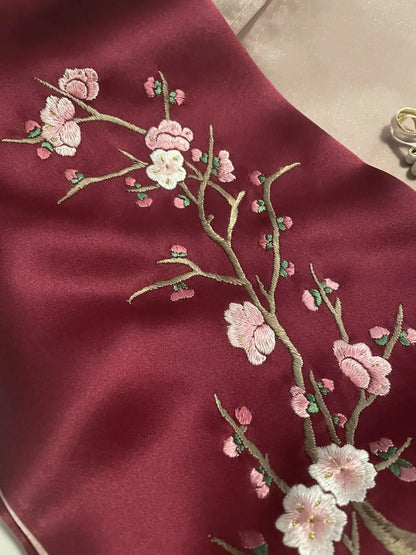 Suzhou Silk Embroidery Scarf - 100% Mulberry Silk Shawl - 35*155cm