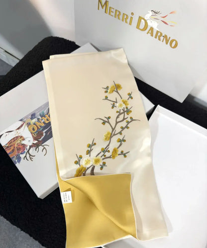 Suzhou Silk Embroidery Scarf - 100% Mulberry Silk Shawl - 35*155cm