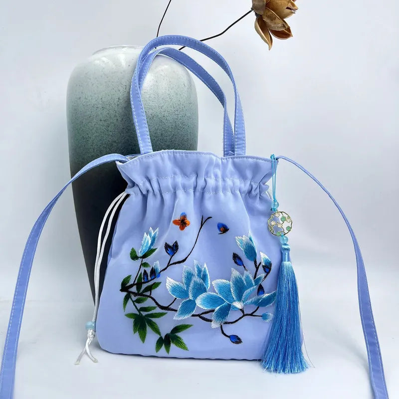 Handmade Suzhou Embroidery Bag – Crossbody & Shoulder Purse, 21×22cm