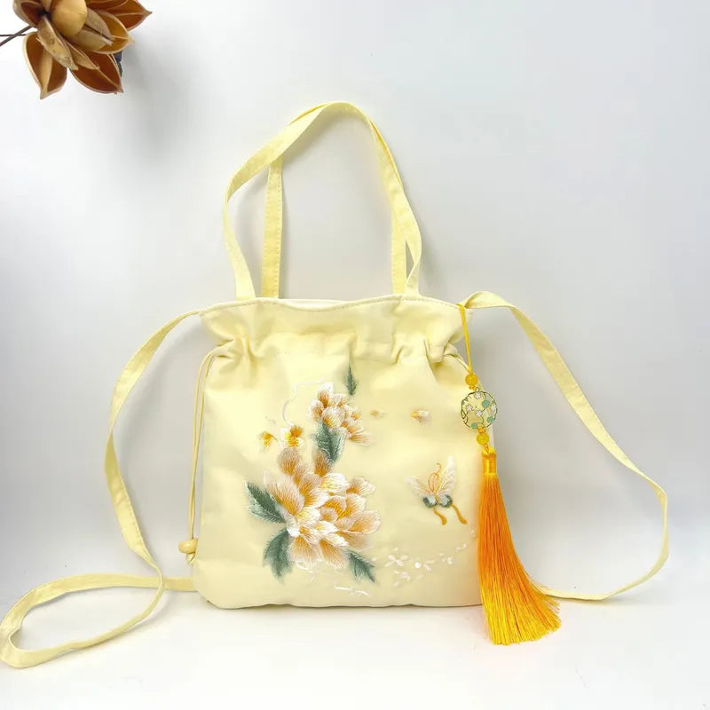 Handmade Suzhou Embroidery Bag – Crossbody & Shoulder Purse, 21×22cm