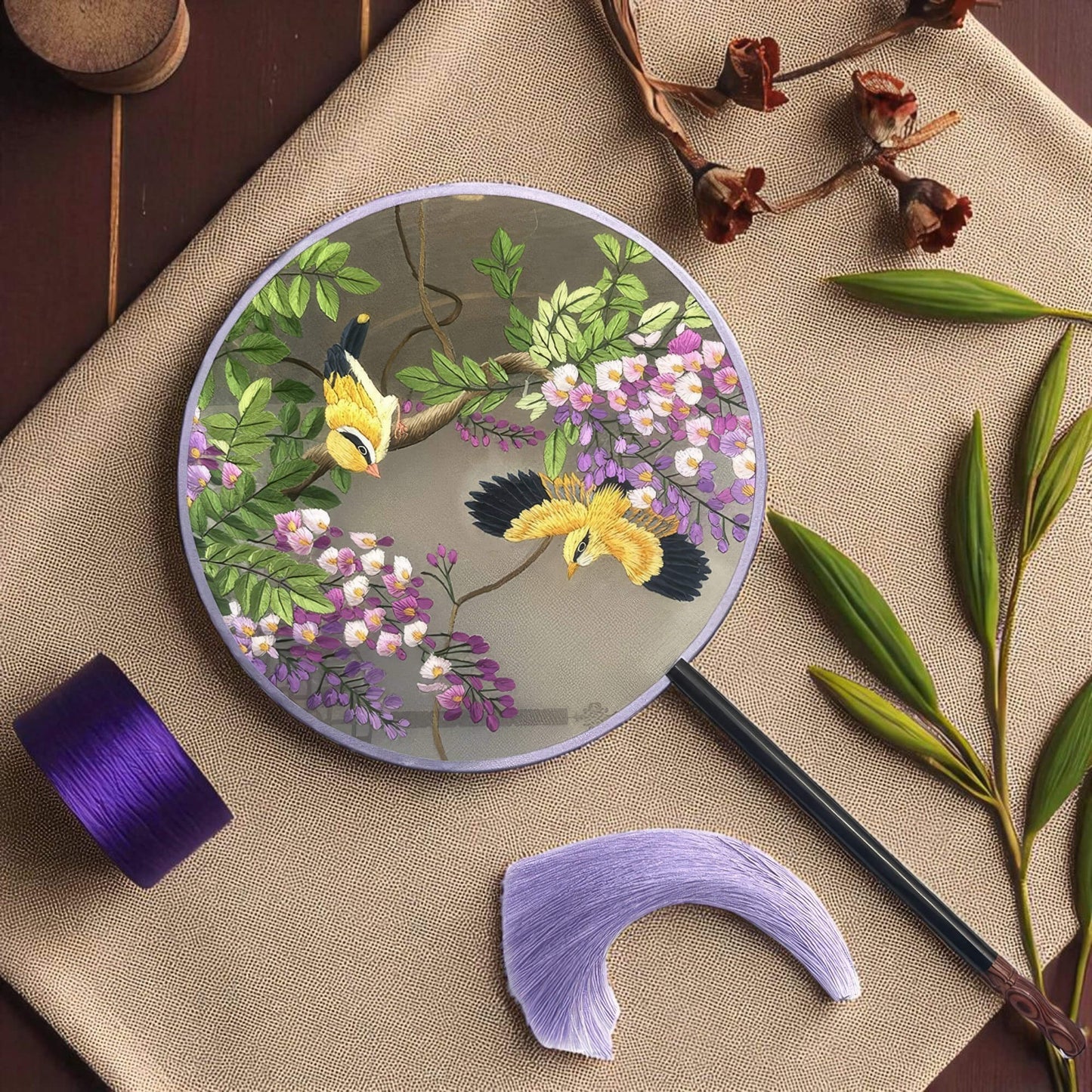 Suzhou-Embroidery-Silk-Fan-bird
