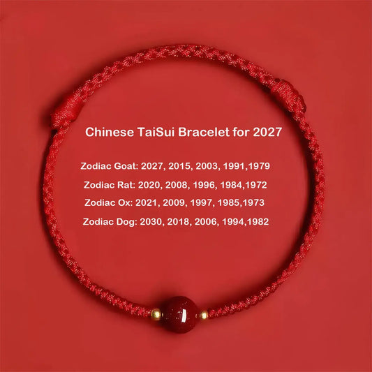2026 Tai Sui Shield: Hand-Woven Cinnabar Red String Bracelet