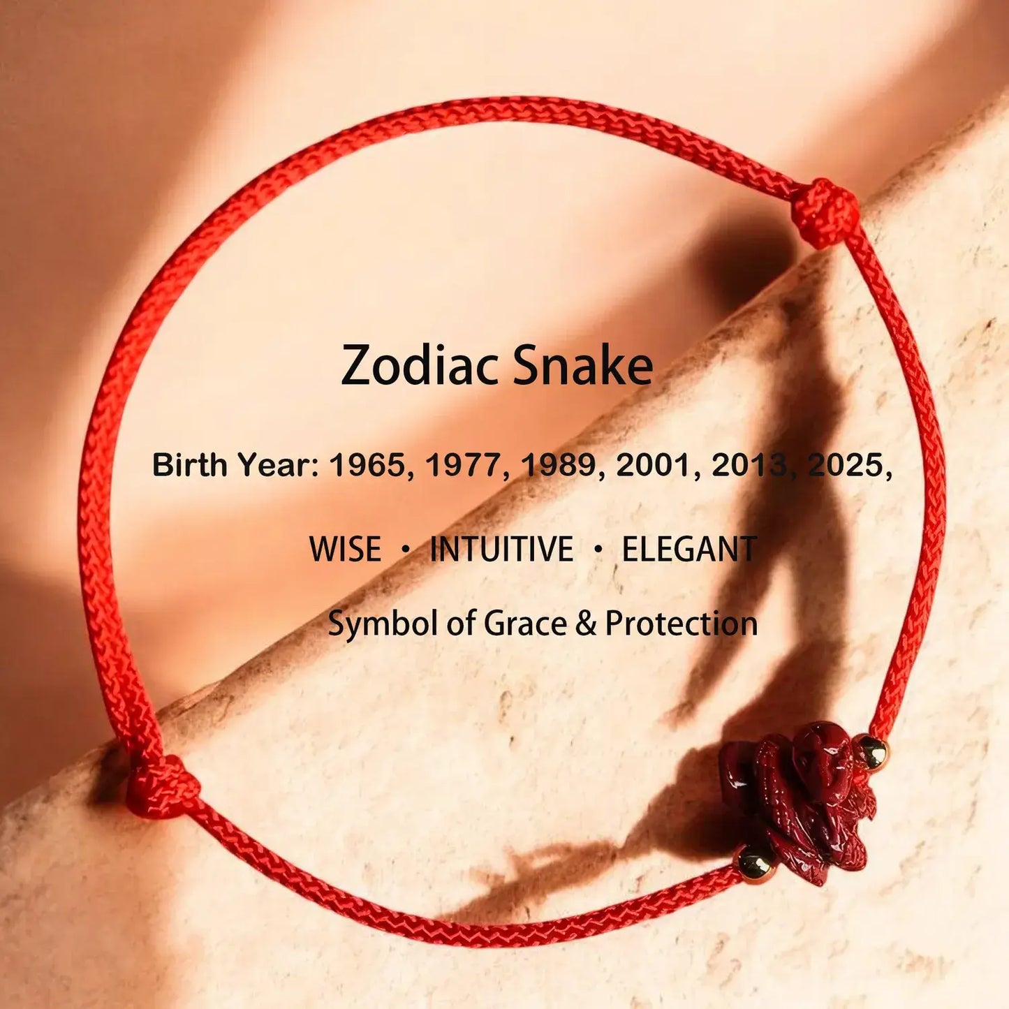 Chinese Zodiac Bracelet – Cinnabar & Red String