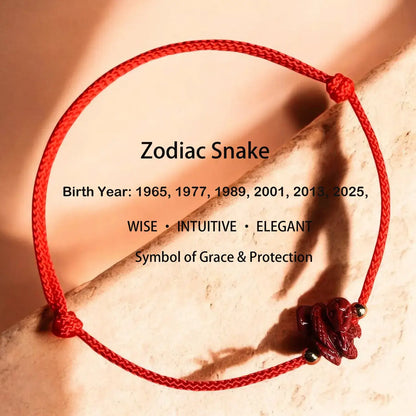 Chinese Zodiac Bracelet – Cinnabar & Red String