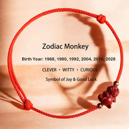 Chinese Zodiac Bracelet – Cinnabar & Red String