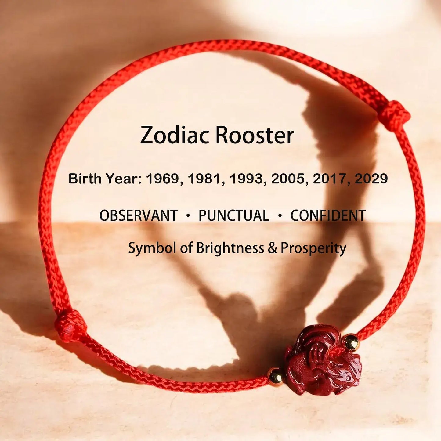 Chinese Zodiac Bracelet – Cinnabar & Red String