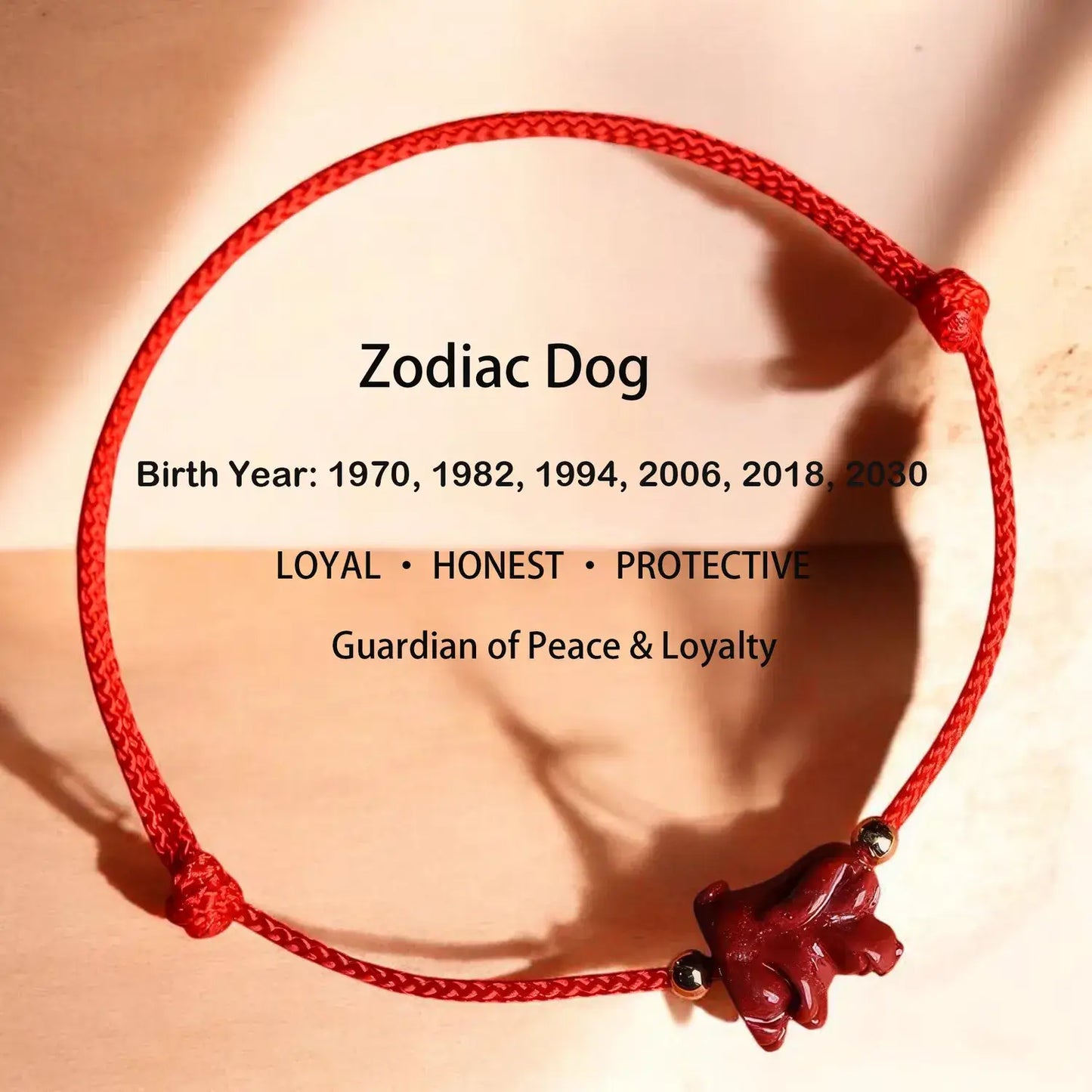 Chinese Zodiac Bracelet – Cinnabar & Red String