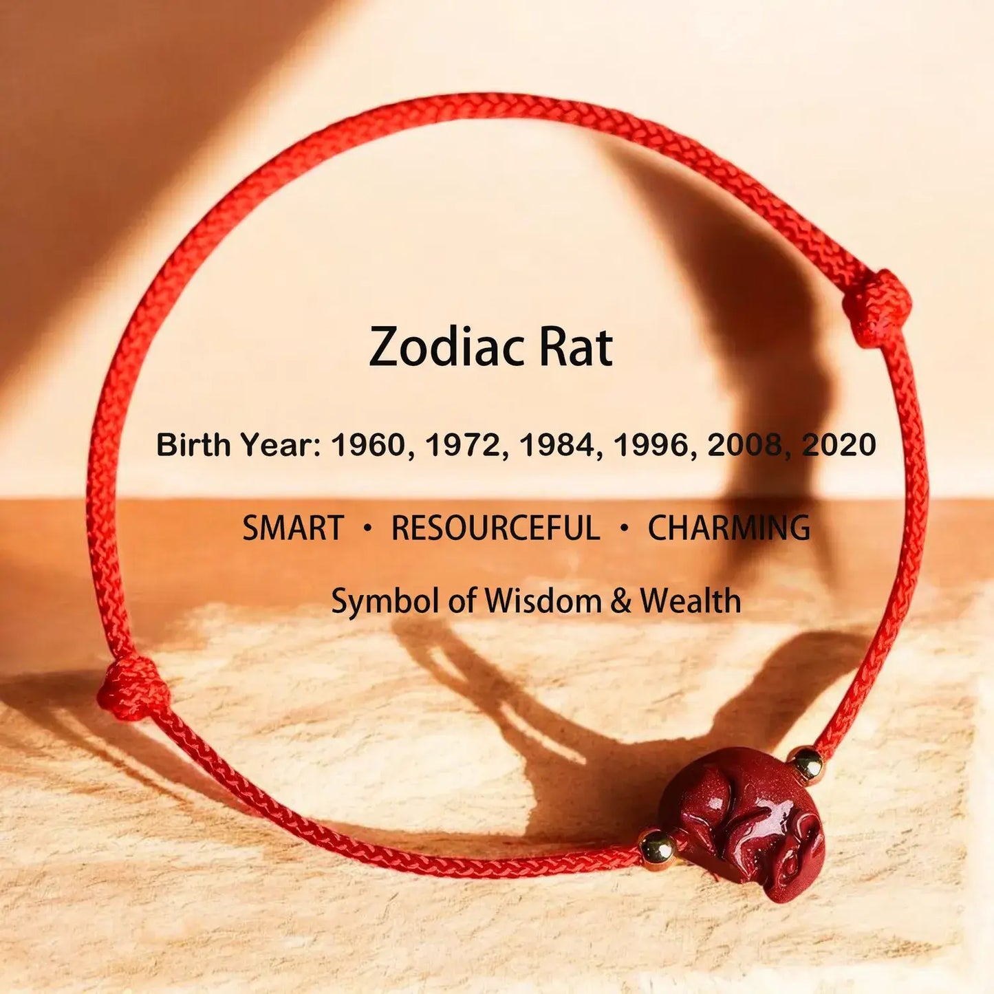 Chinese Zodiac Bracelet – Cinnabar & Red String