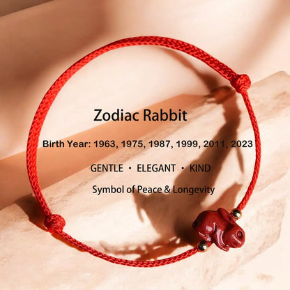 Chinese Zodiac Bracelet – Cinnabar & Red String